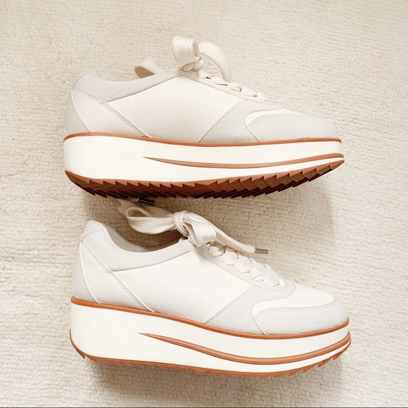SOLD OUT ONLINE - ZARA Platform Sneakers in White - Picture 6 of 8